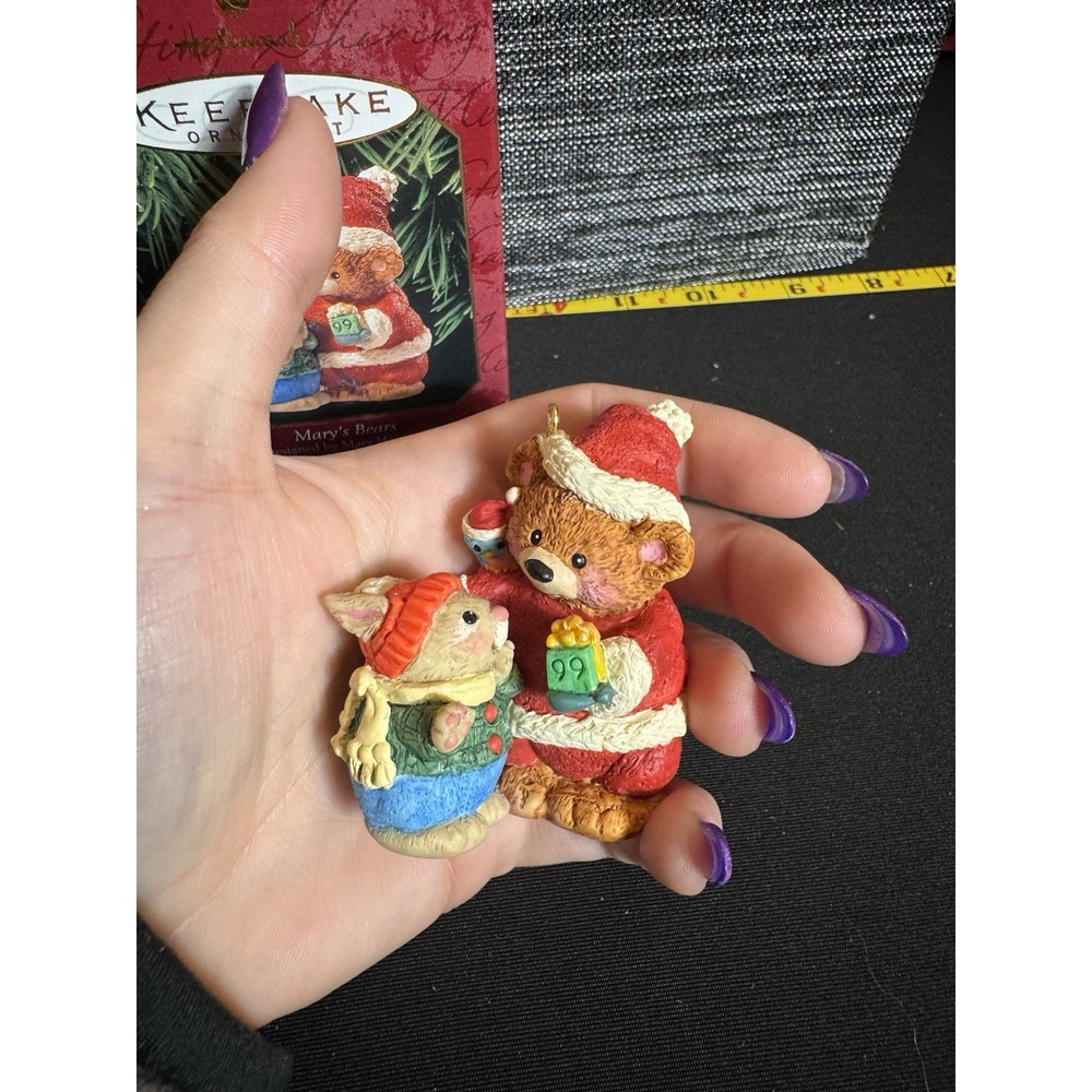 hallmark Christmas ornament Mary's bears  rabbit Santa bear bird Hamilton